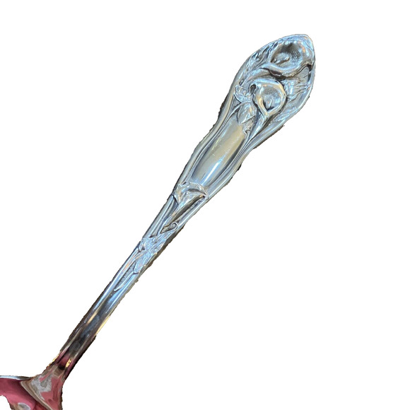 Purity Silverplate Tablespoon Serving Spoon set (6) Orchids Floral Art Nouveau - Picture 3 of 10